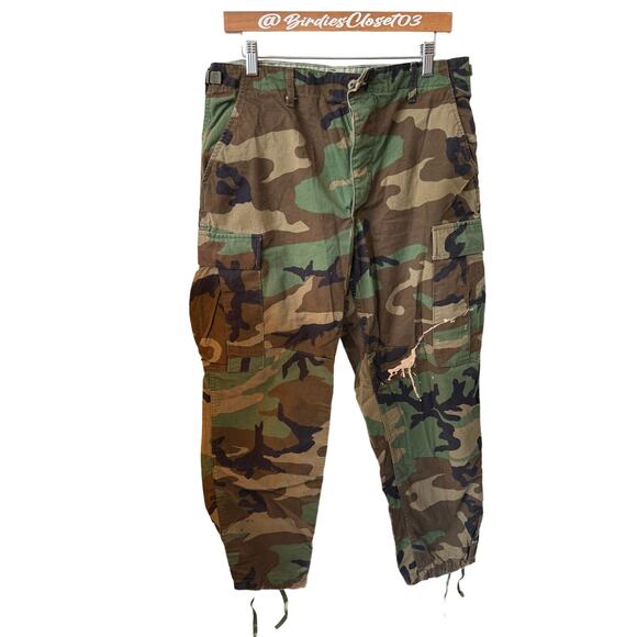 US Army Combat Trousers Woodland Camo Adjustable Medium Short - Picture 1 of 4